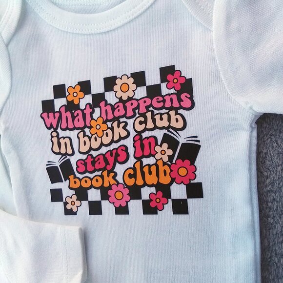 Book theme baby onesie bookclub bodysuit for newborn (NEW) - Picture 2 of 2